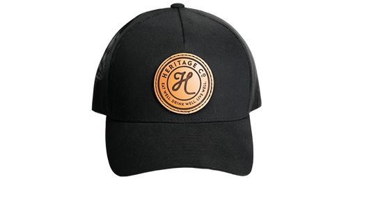 HERITAGE Circle Logo on Black Retro Trucker Hat